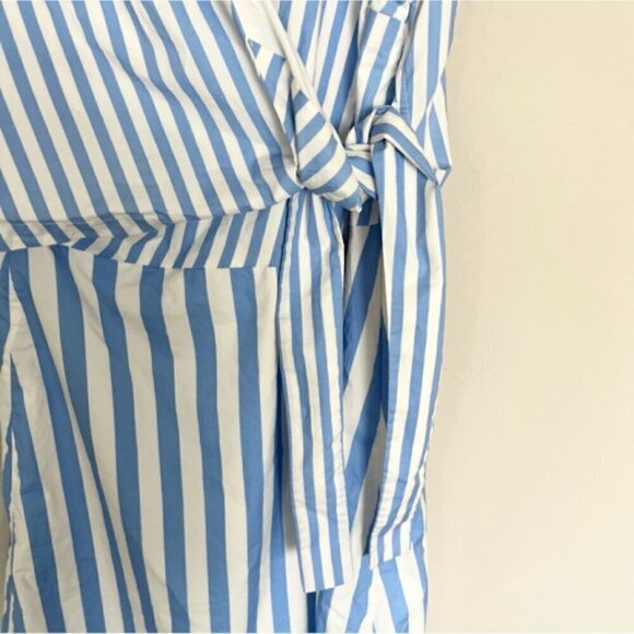 Ann Taylor Dress Wrap Top Striped Blue White Preppy Spring Party Wedding Bride 8 - Picture 5 of 8